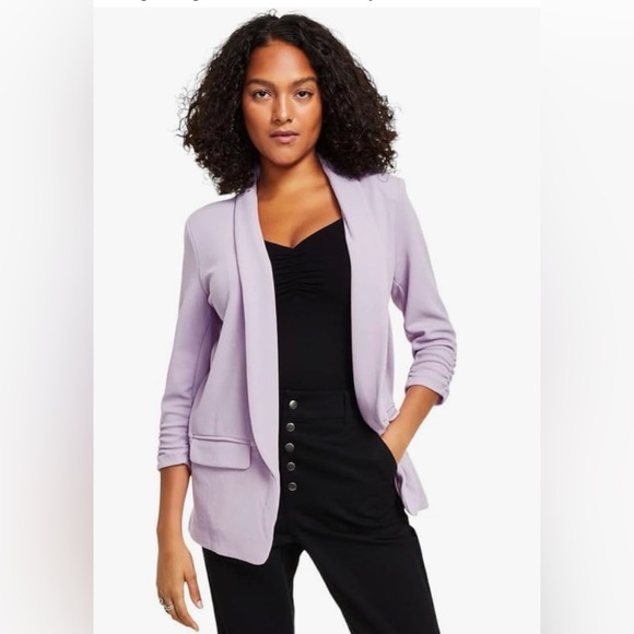 Bar III Jackets & Blazers - Bar III petite lightweight knit 3/4 sleeve lavender women’s “boyfriend” blazer